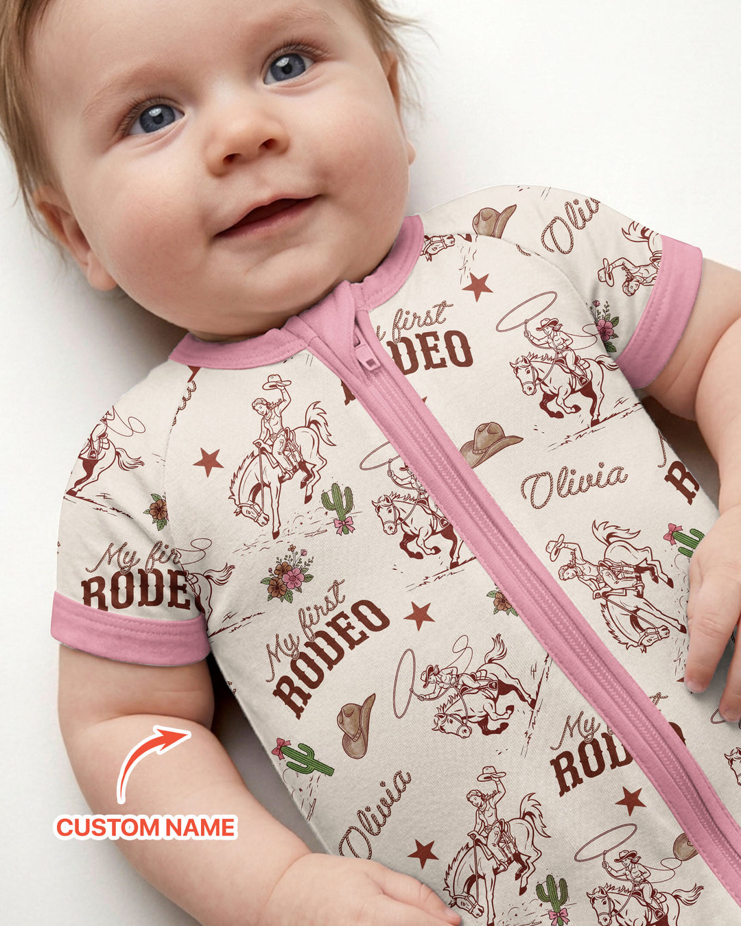 Plantilla PERSONALIZADA de Bambú Pijama Corto con Cremallera