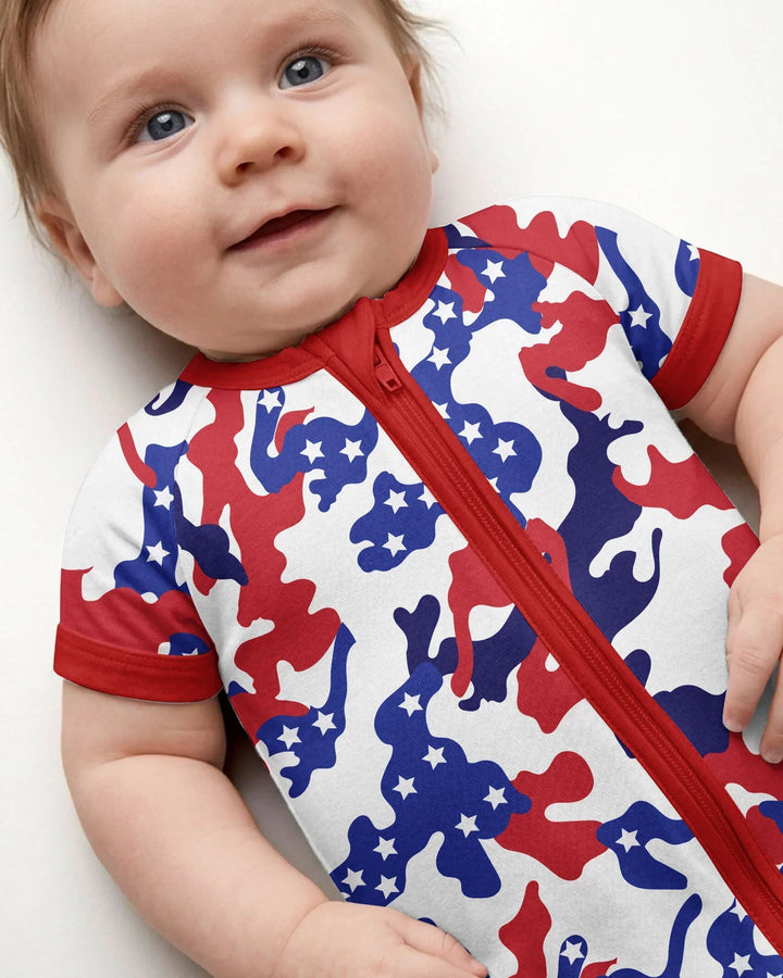 Patriot Camo Daddy & Me Matching Bamboo Shorty Zippy
