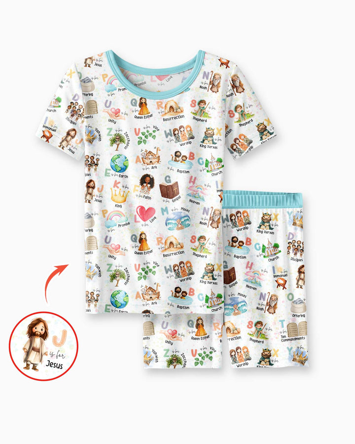 Template Zweiteiliges Pyjama-Set mit kurzen Ärmeln und Shorts