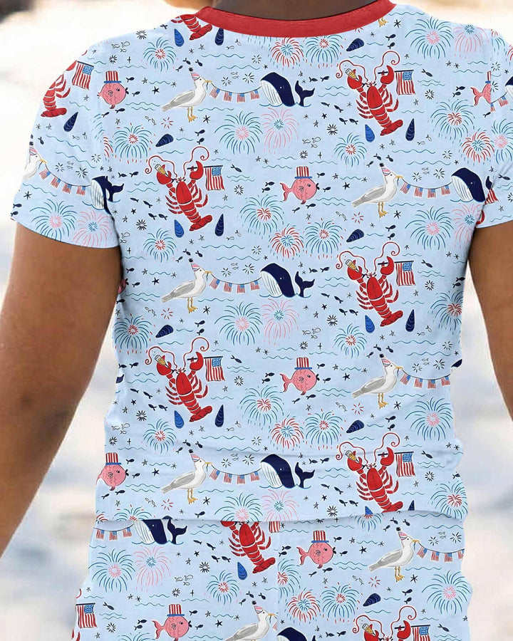 Zweiteiliges, kurzärmliges Pyjama-Set mit Marienkäfern
