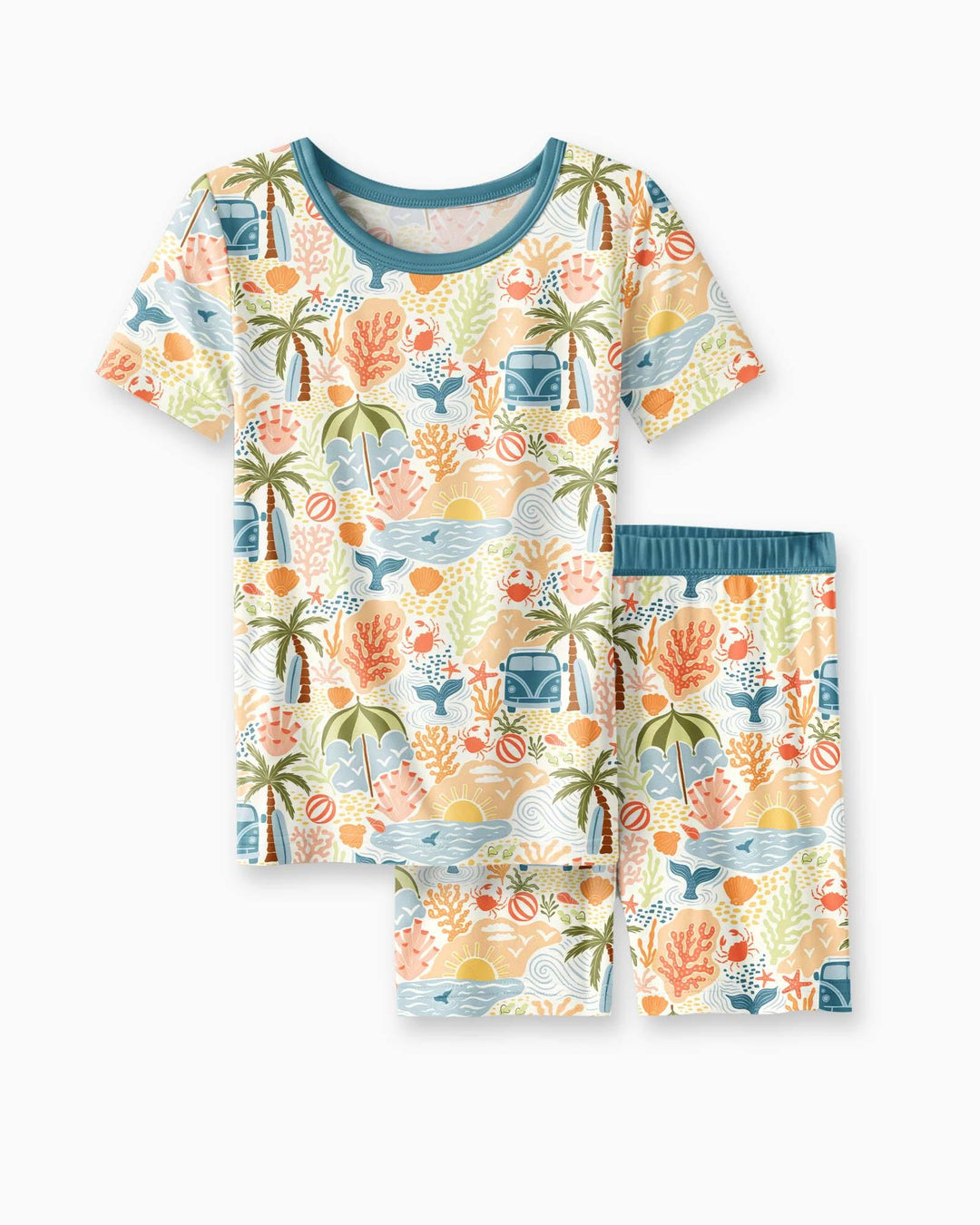 Schlafanzug-Set zweiteilig, kurze Ärmel, kurze Hose, Bambus