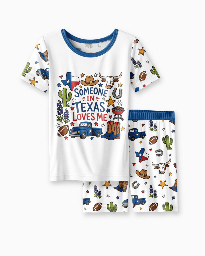 Someone in Texas Loves Me Bamboo Two Piece Short Sleeve Shorts Pajama Set