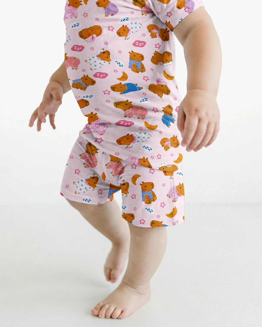 Conjunto de Pijama de Dos Piezas de Bambú con Mangas Cortas y Pantalones Cortos
