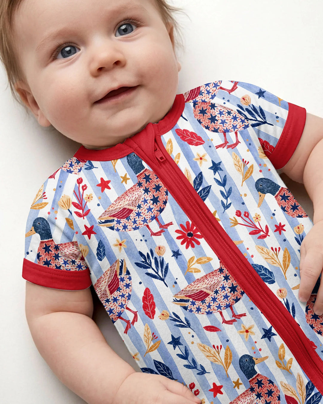 Patriotic Mallard Duck Bamboo Shorty Zippy