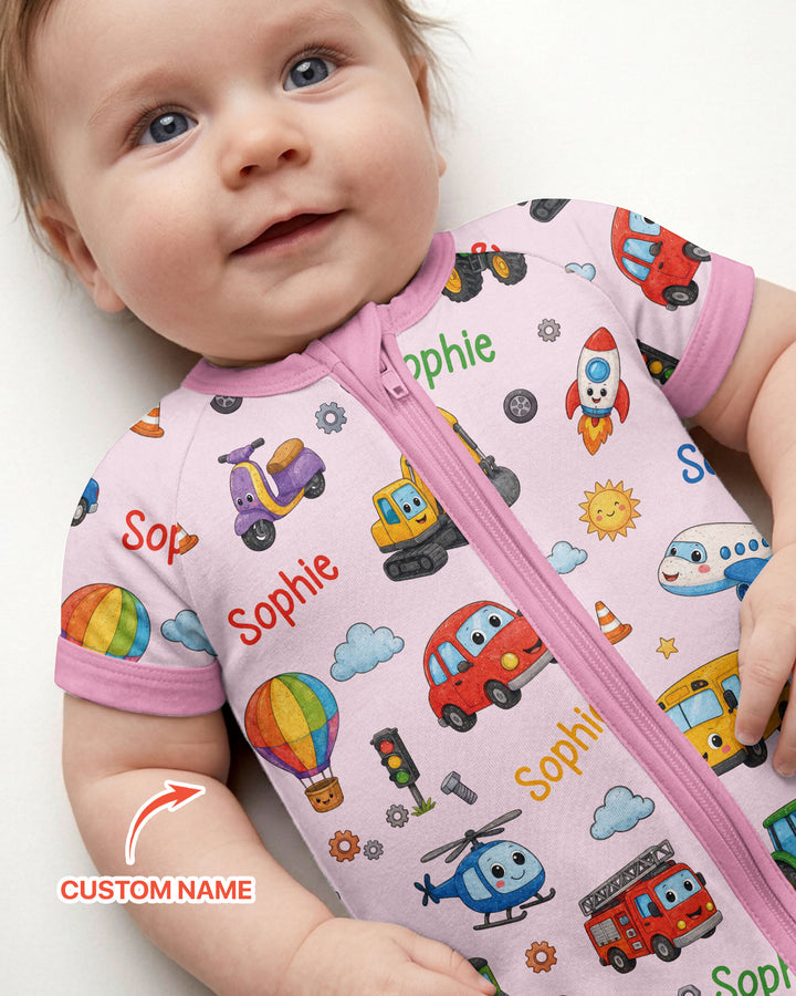Plantilla PERSONALIZADA de Bambú Pijama Corto con Cremallera
