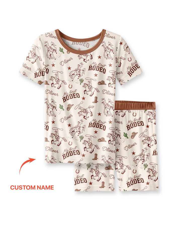 Conjunto de Pijama de Dos Piezas de Bambú con Mangas Cortas y Pantalones Cortos