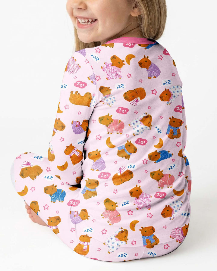 Capyjama Family Matching Bamboo Two Piece Long Sleeve Pajama Set