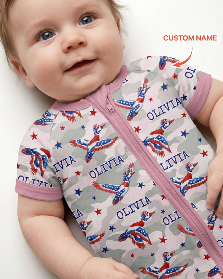 Plantilla PERSONALIZADA de Bambú Pijama Corto con Cremallera