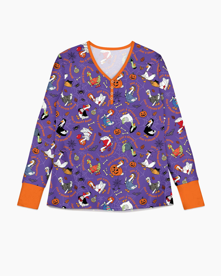 Just A Spooky Goose Family Matching Bamboo Women Pajama Set
