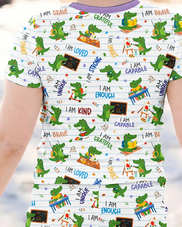 Brave Gator Days Bamboo Two Piece Short Sleeve Pajama Set