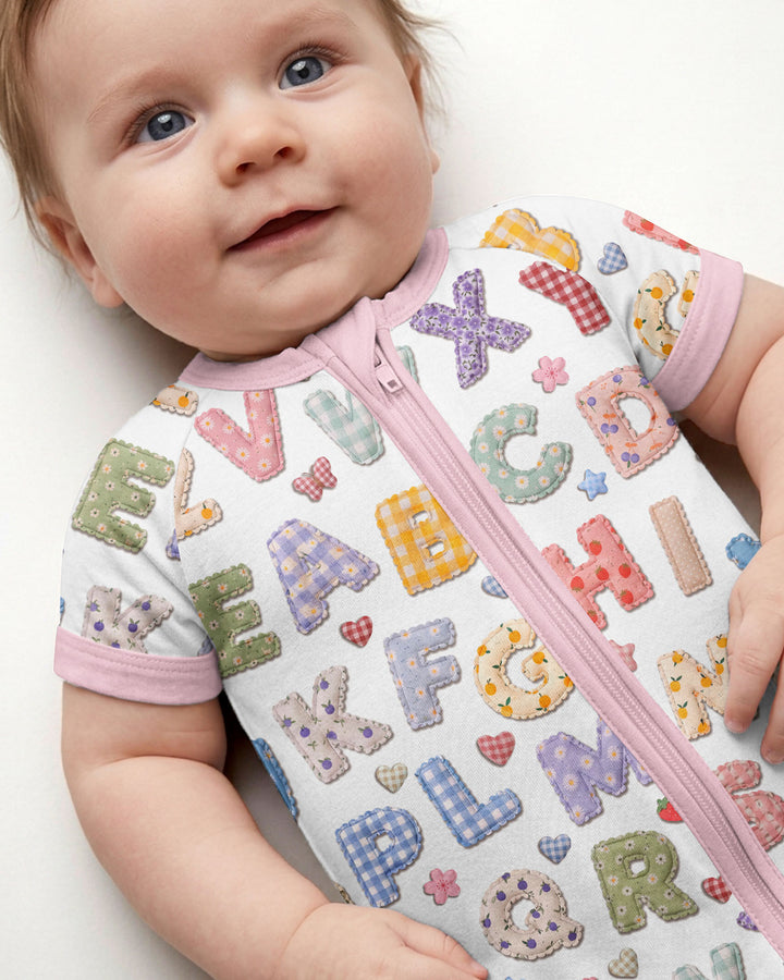 Fabric Alphabet Letters Bamboo Shorty Zippy