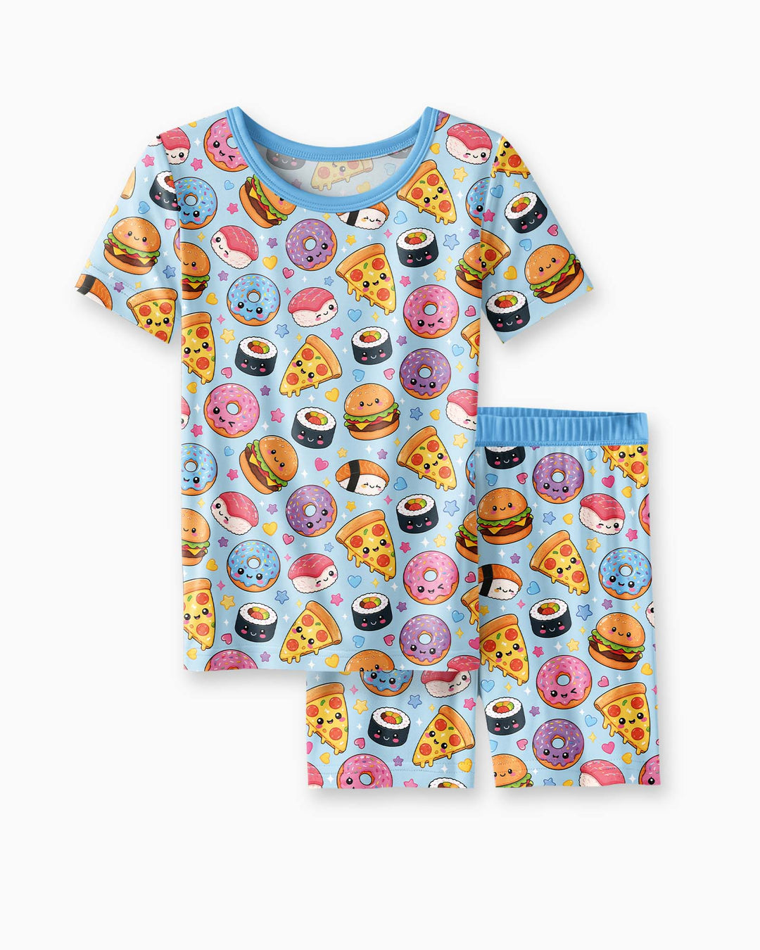 Conjunto de Pijama de Dos Piezas de Bambú con Mangas Cortas y Pantalones Cortos