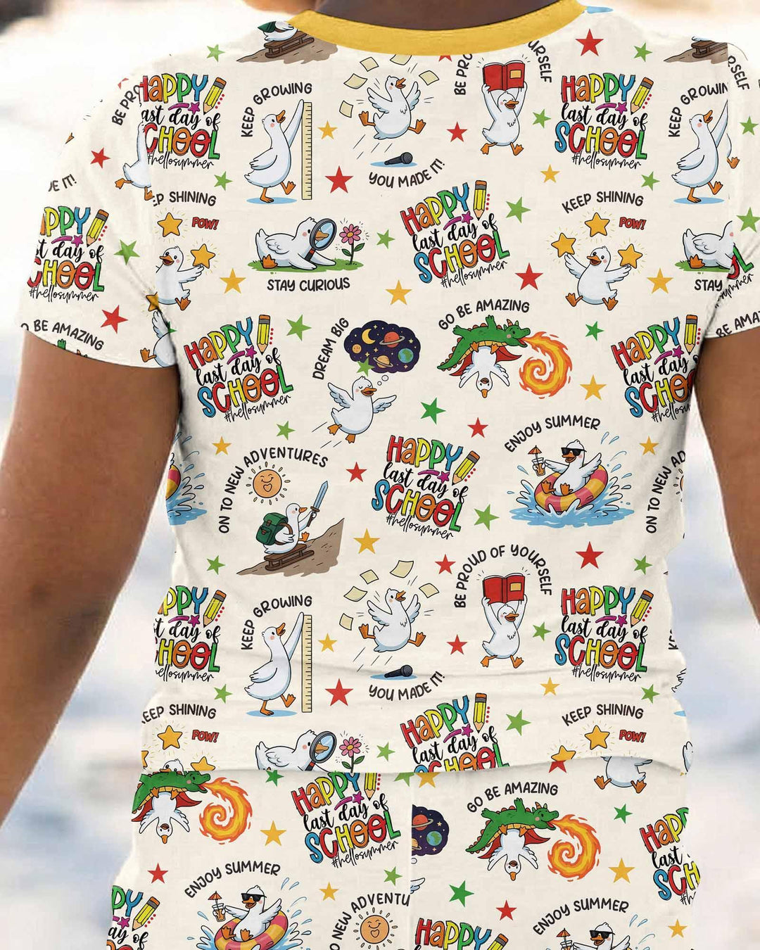 Silly Goose Happy Last Day of School Bamboo Two Piece Short Sleeve Pajama Set