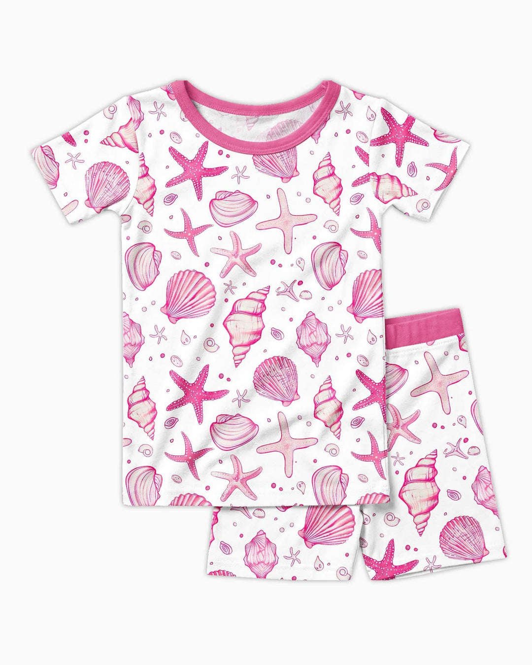 Coastal Charm Family Matching Bamboo Two Piece Short Sleeve Shorts Pajama Set