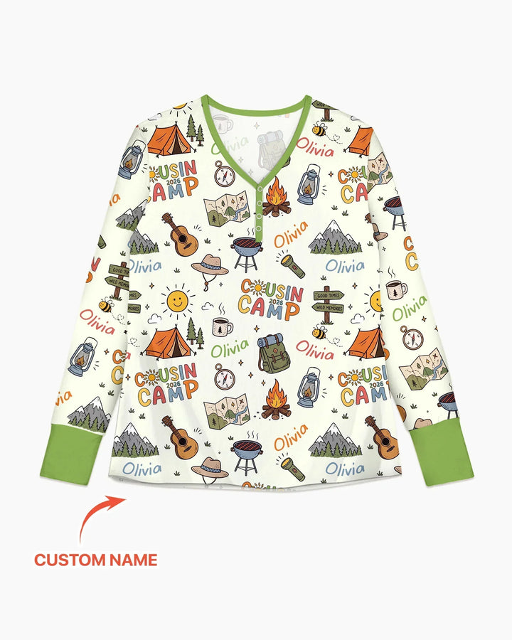 Plantilla de conjunto de pijama de mujer de bambú
