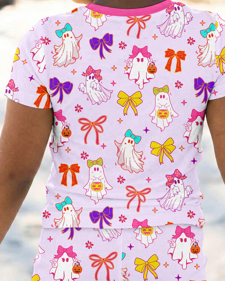 Coquette Ghost & Bow Bamboo Two Piece Short Sleeve Pajama Set