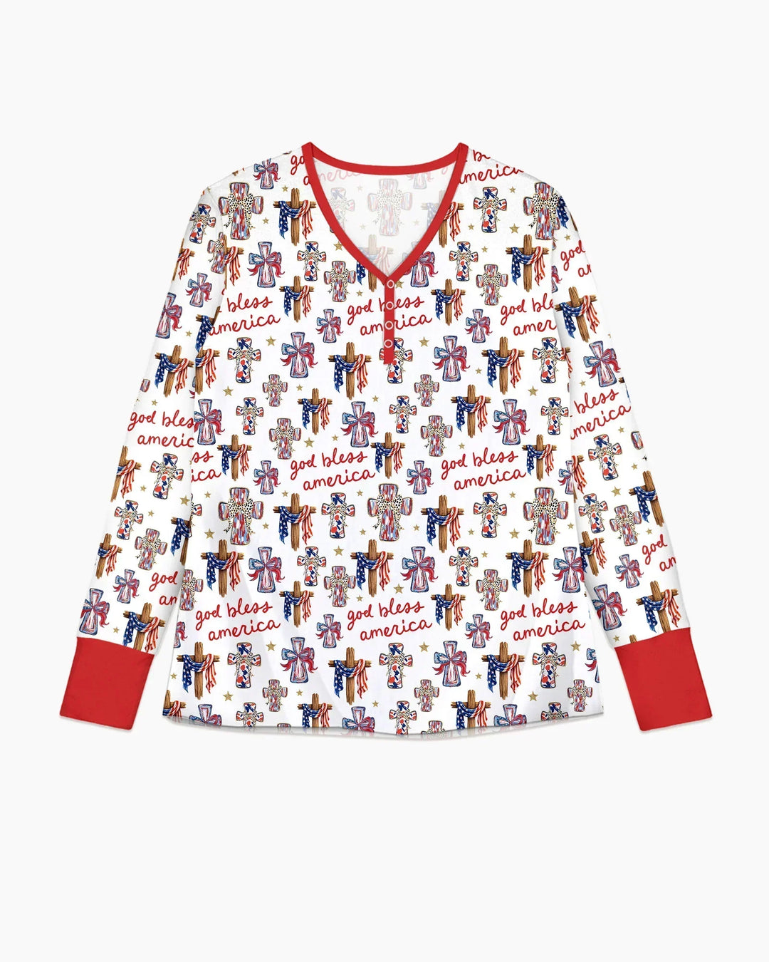 God Bless America Family Matching Bamboo Women Pajama Set