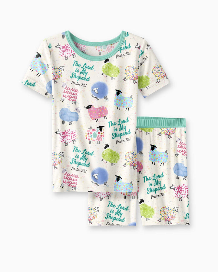 Conjunto de Pijama de Dos Piezas de Bambú con Mangas Cortas y Pantalones Cortos