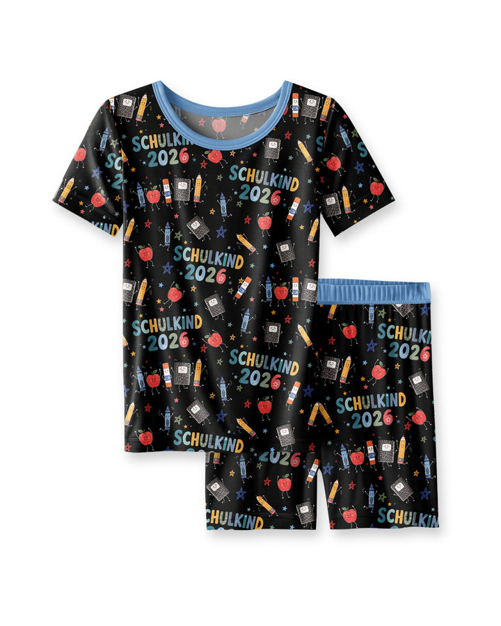 Conjunto de Pijama de Dos Piezas de Bambú con Mangas Cortas y Pantalones Cortos