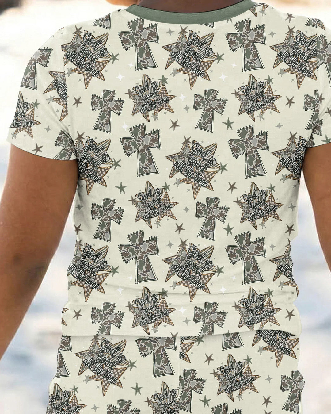 Conjunto de pijama de dos piezas de manga corta de bambú