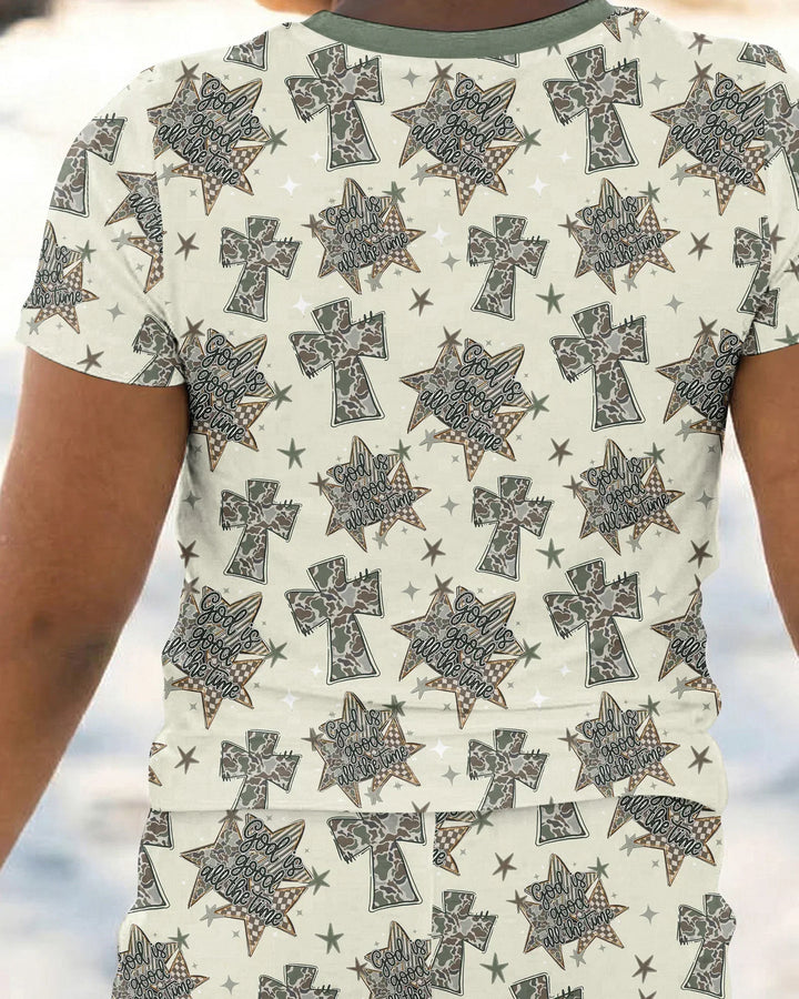 Conjunto de pijama de dos piezas de manga corta de bambú