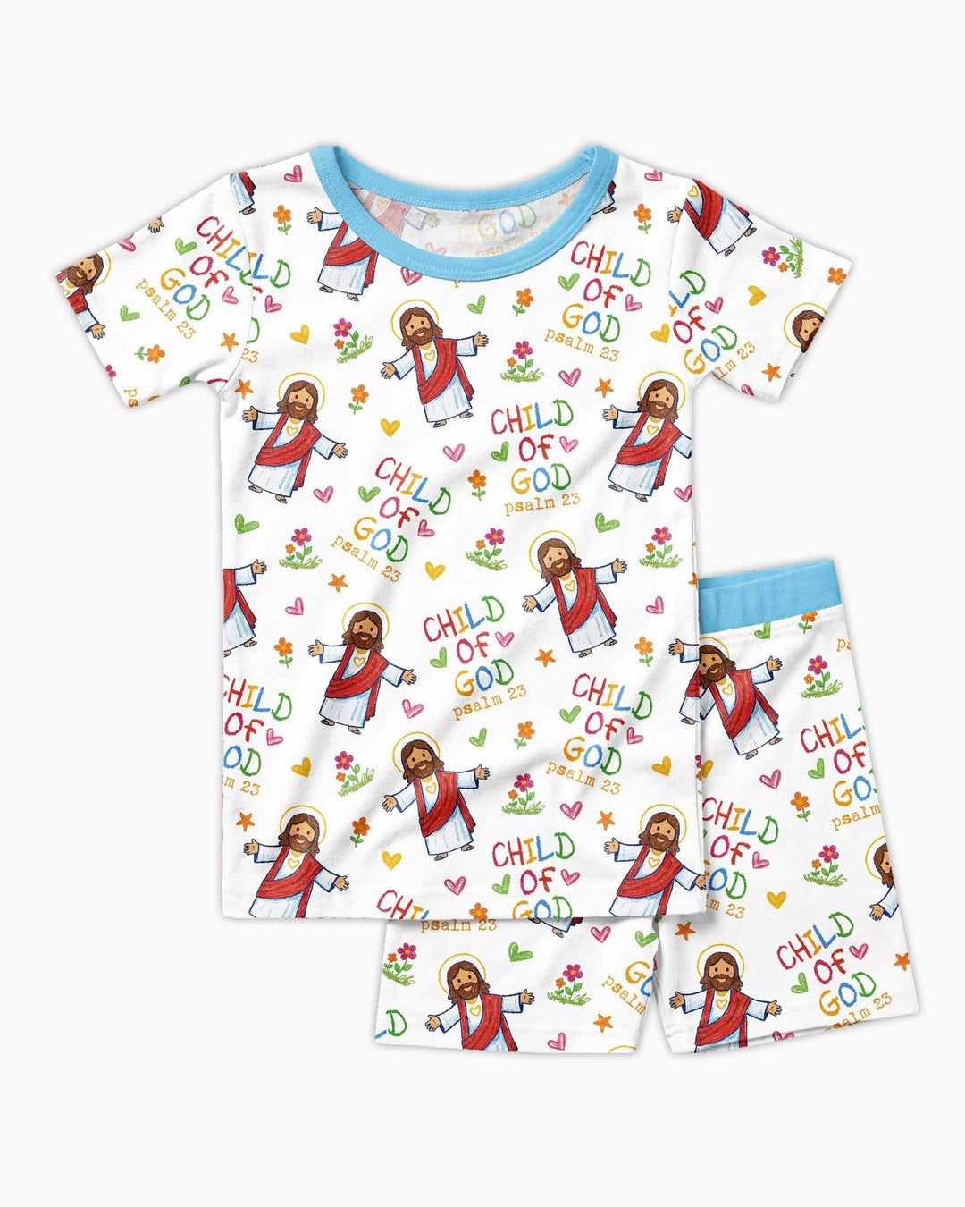 Template Zweiteiliges Pyjama-Set mit kurzen Ärmeln und Shorts