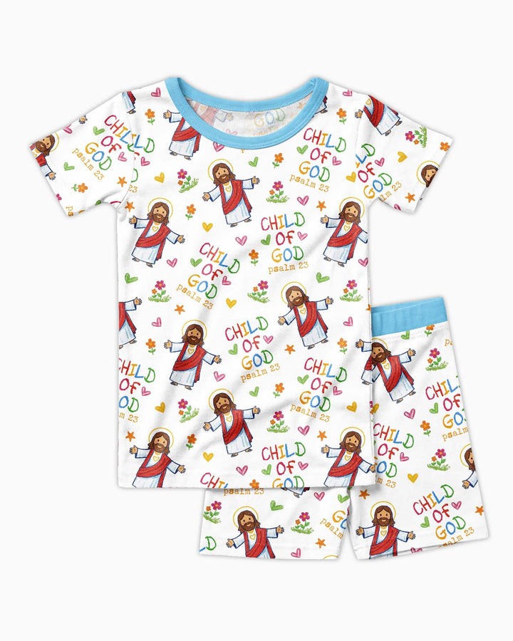 Template Zweiteiliges Pyjama-Set mit kurzen Ärmeln und Shorts
