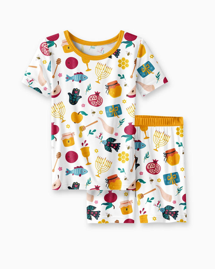Pijama de dos piezas de bambú de manga corta y pantalón corto "El mejor papá del mundo"