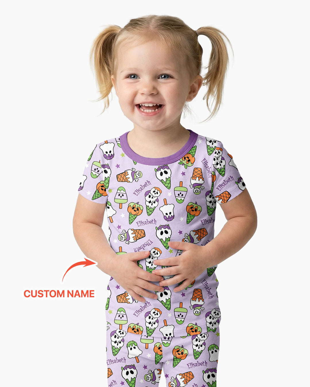 Conjunto de pijama de dos piezas de bambú de manga corta, plantilla personalizada