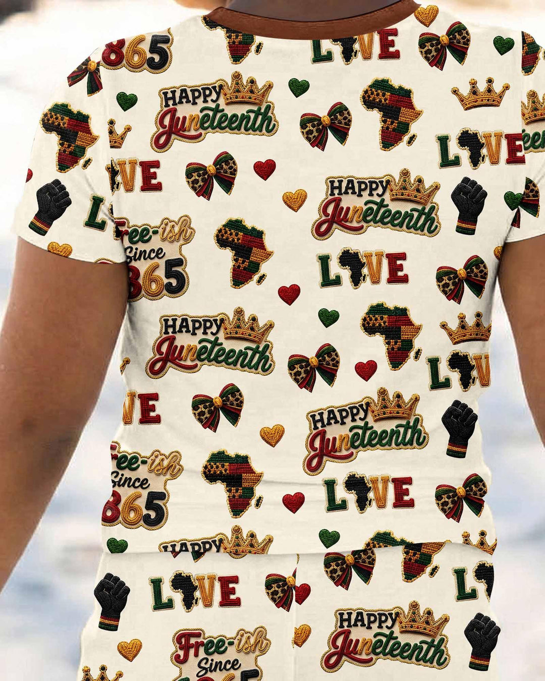 Conjunto de pijama de dos piezas de manga corta de bambú