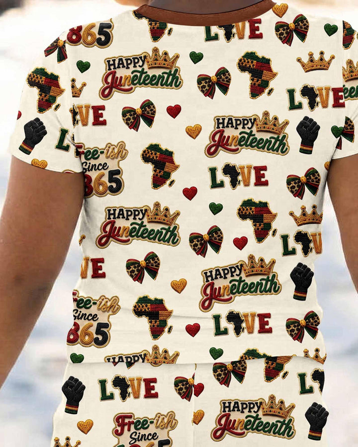 Conjunto de pijama de dos piezas de manga corta de bambú