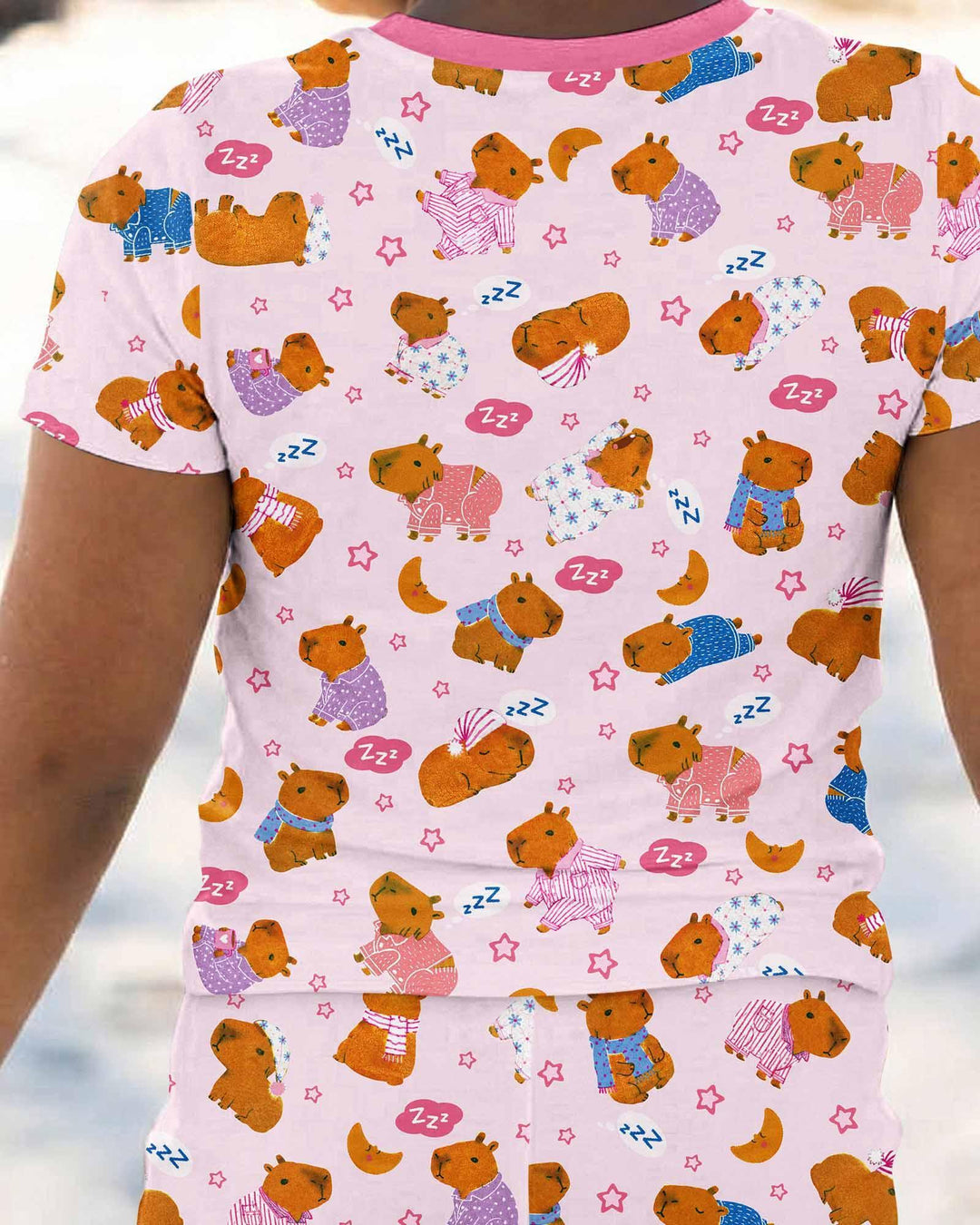 Capyjama Family Matching Bamboo Two Piece Short Sleeve Pajama Set