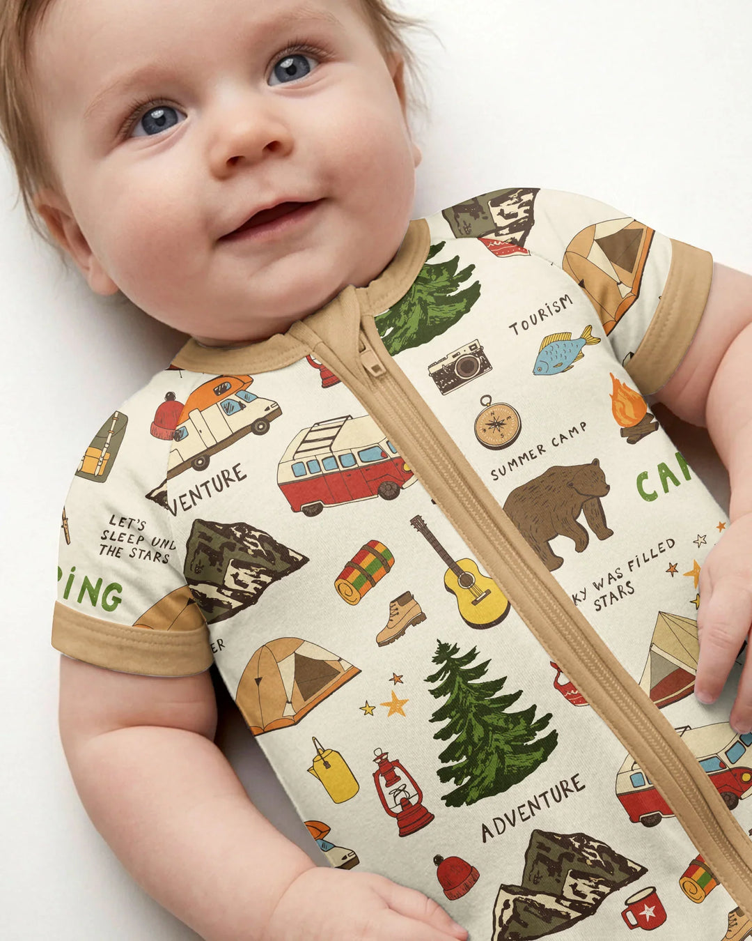 Outdoor Camping Adventure Family Matching Bamboo Shorty Zippy