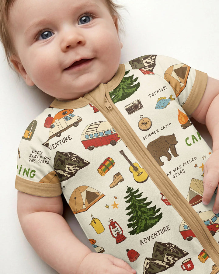 Outdoor Camping Adventure Family Matching Bamboo Shorty Zippy