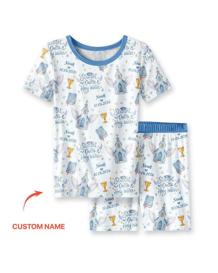 Schlafanzug-Set zweiteilig, kurze Ärmel, kurze Hose, Bambus