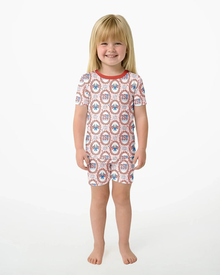 Schlafanzug-Set zweiteilig, kurze Ärmel, kurze Hose, Bambus