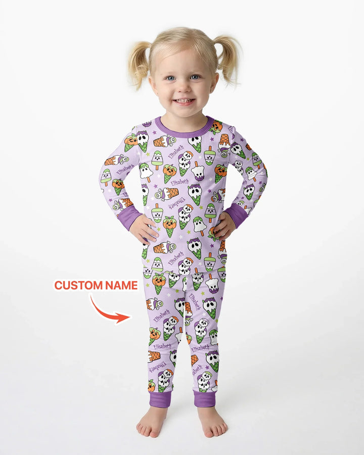 Conjunto de pijama de dos piezas de bambú con mangas largas, plantilla PERSONALIZADA