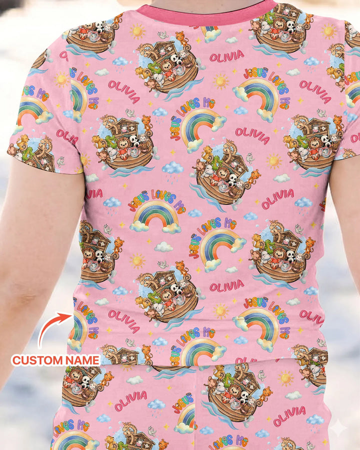 Conjunto de pijama de dos piezas de bambú de manga corta, plantilla personalizada