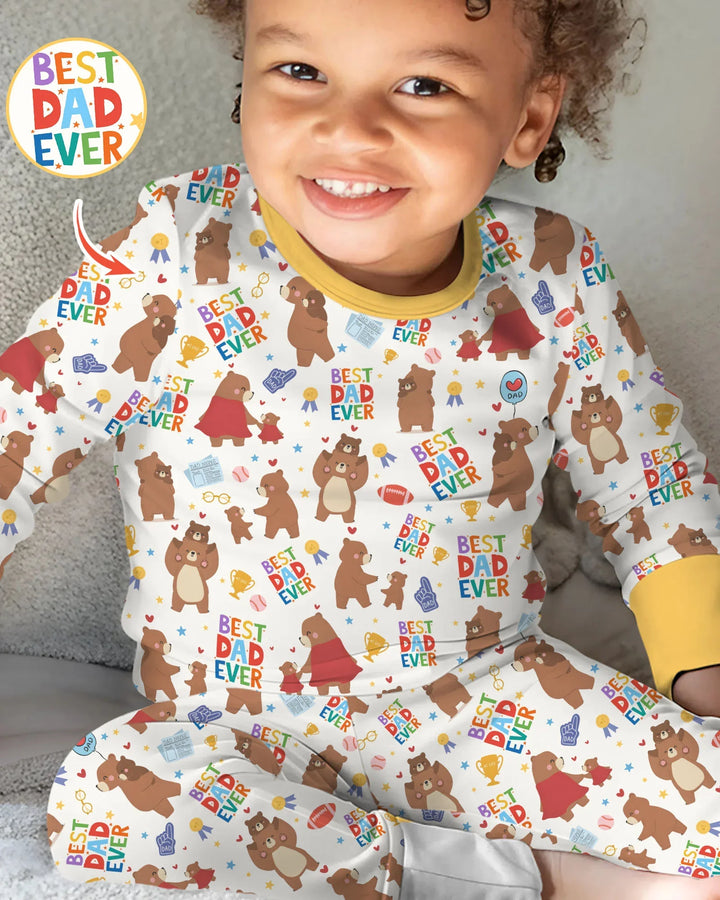 Best Daddy Bear Ever Family Matching Bamboo Two Piece Long Sleeve Pajama Set