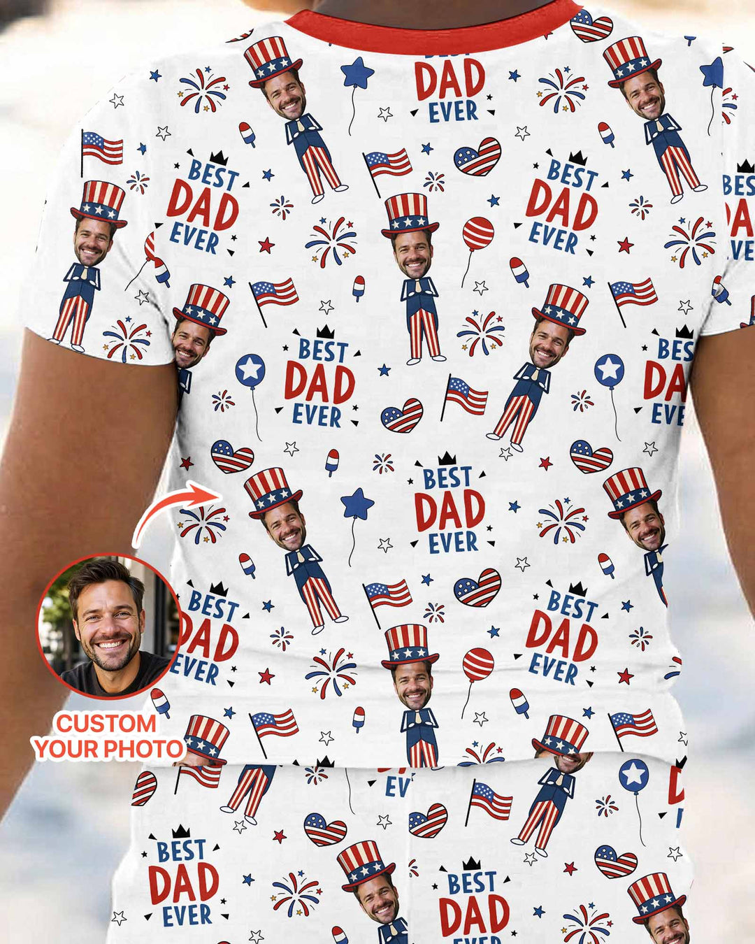 Zweiteiliges, kurzärmliges Pyjama-Set mit Marienkäfern