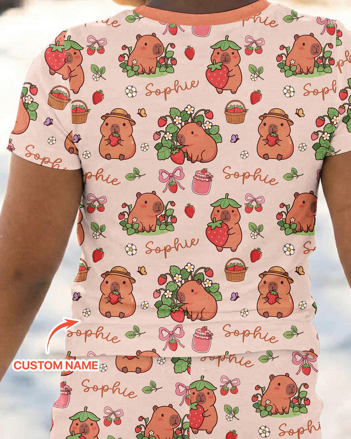 Zweiteiliges, kurzärmliges Pyjama-Set mit Marienkäfern