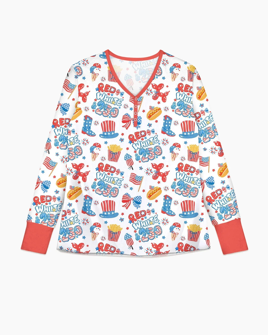 Red White & 250 Bamboo Women Pajama Set