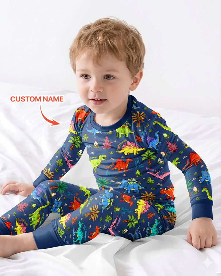 Zweiteiliges Langarm-Pyjama-Set mit Sommerfrüchten