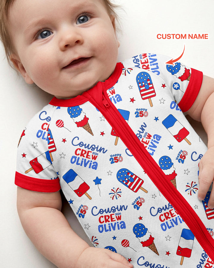 Plantilla PERSONALIZADA de Bambú Pijama Corto con Cremallera