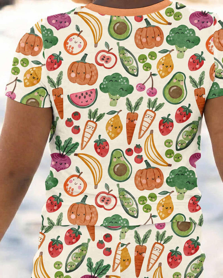 Conjunto de pijama de dos piezas de manga corta de bambú