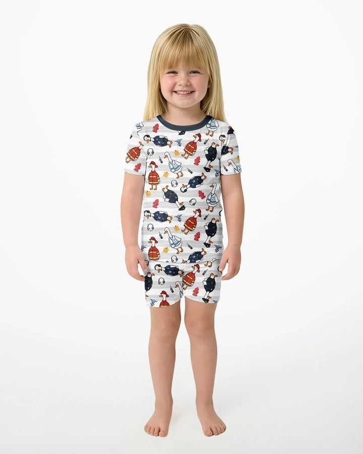 Schlafanzug-Set zweiteilig, kurze Ärmel, kurze Hose, Bambus