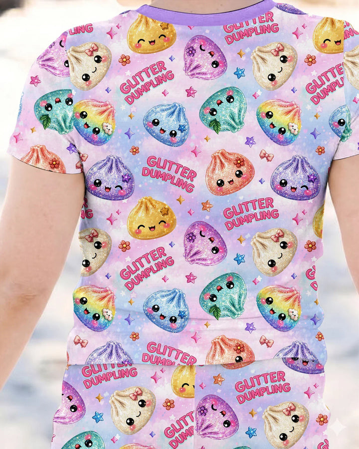 Glitter Dumpling Bamboo Two Piece Short Sleeve Shorts Pajama Set