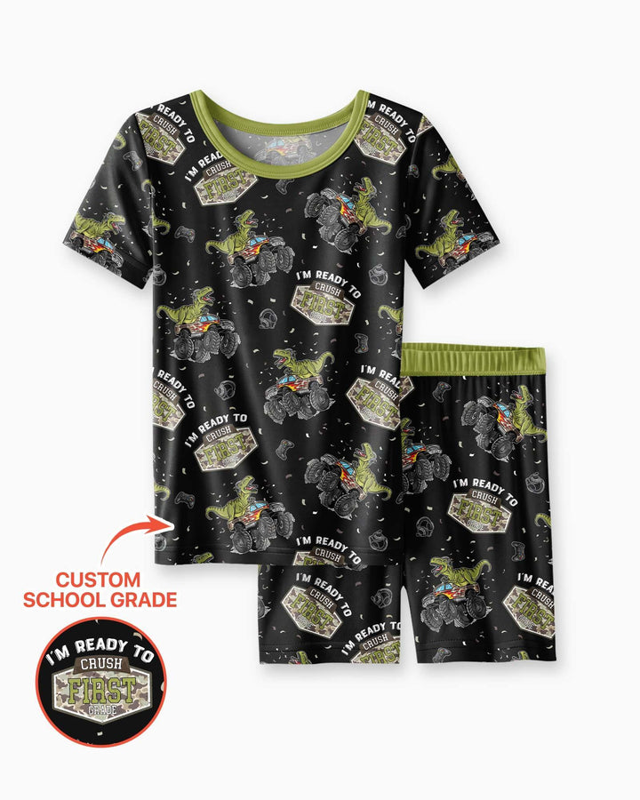 Conjunto de Pijama de Dos Piezas de Bambú con Mangas Cortas y Pantalones Cortos