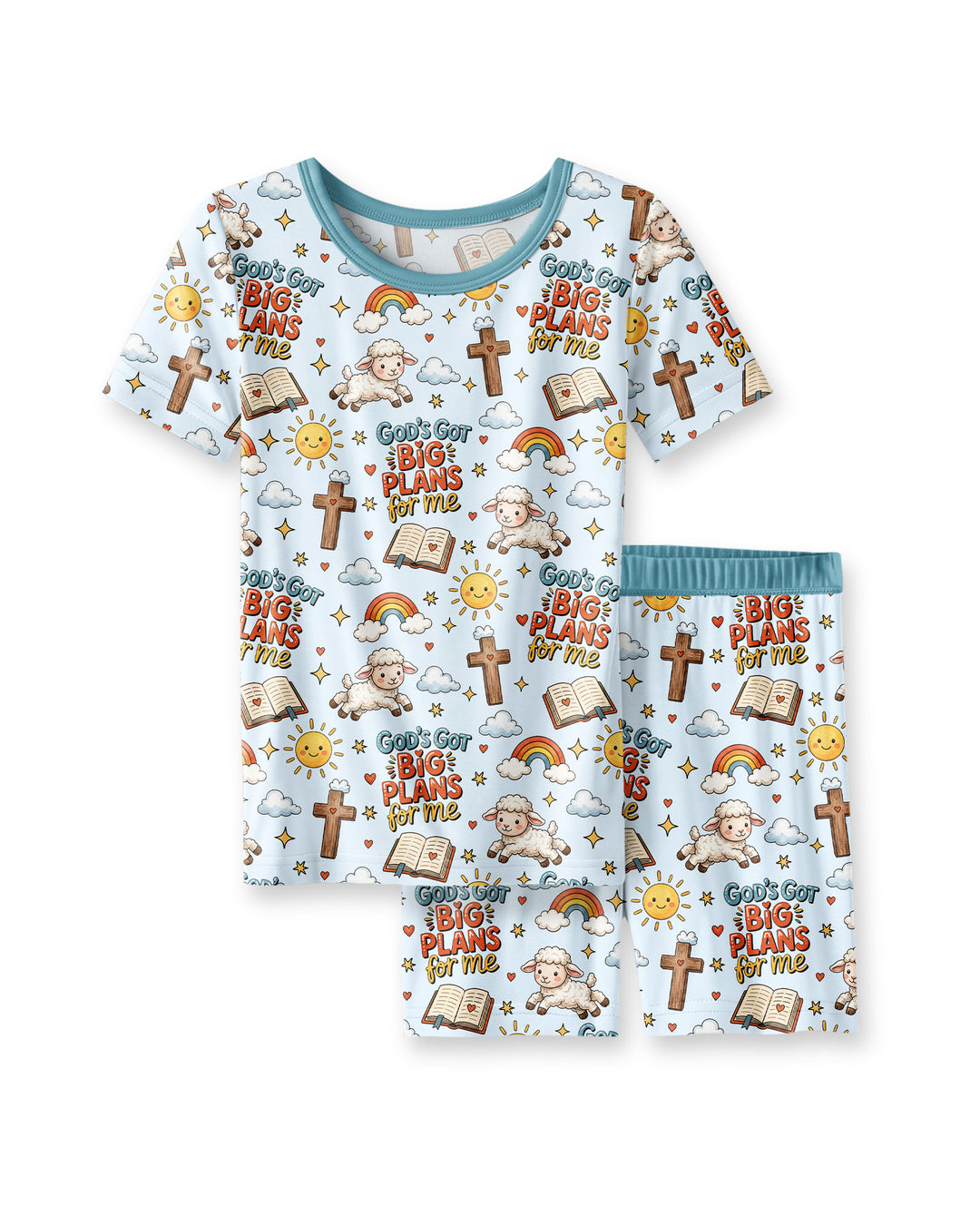 God's Got Big Plans For Me Bamboo Two Piece Short Sleeve Shorts Pajama Set