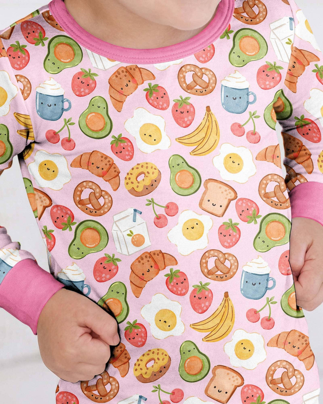Zweiteiliges Langarm-Pyjama-Set mit Sommerfrüchten
